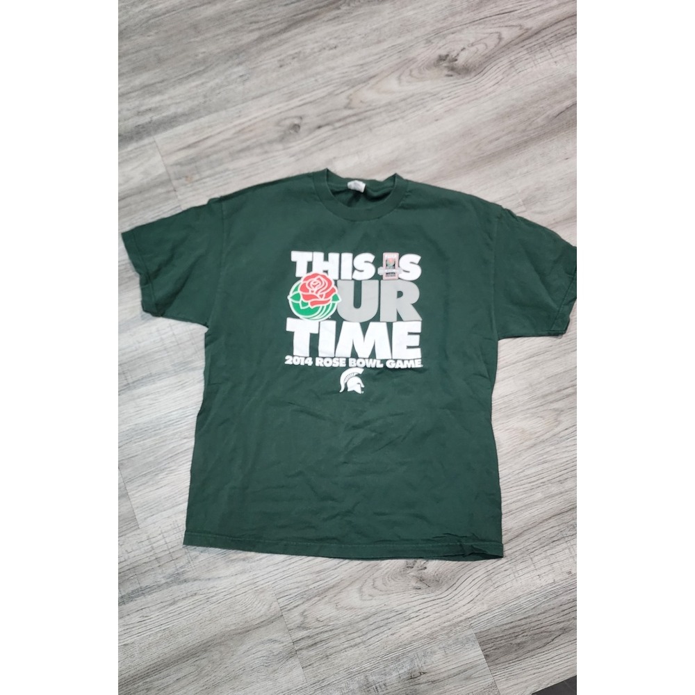 Alstyle Michigan State Spartans 2014 Rose Bowl Game Green Football Shirt XL